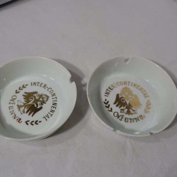 Set of 2 Vintage Inter-Continental Hotel Vienna Austria Ashtrays Ash Trays - Picture 6 of 8